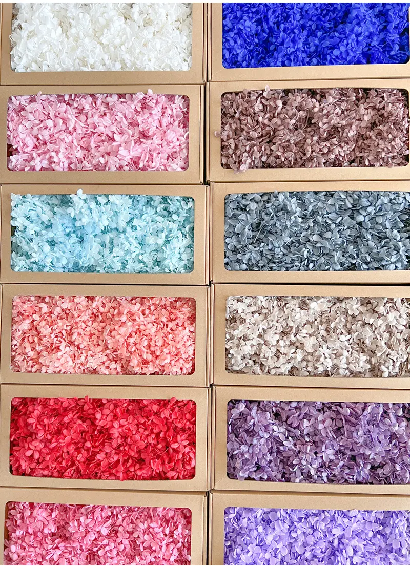 Boxed wood hydrangea eternal flowers 100g