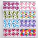 Preserved Flower Grade A Rainbow Color Gradient Rose Head 4-5cm 8 pcs - Image 9