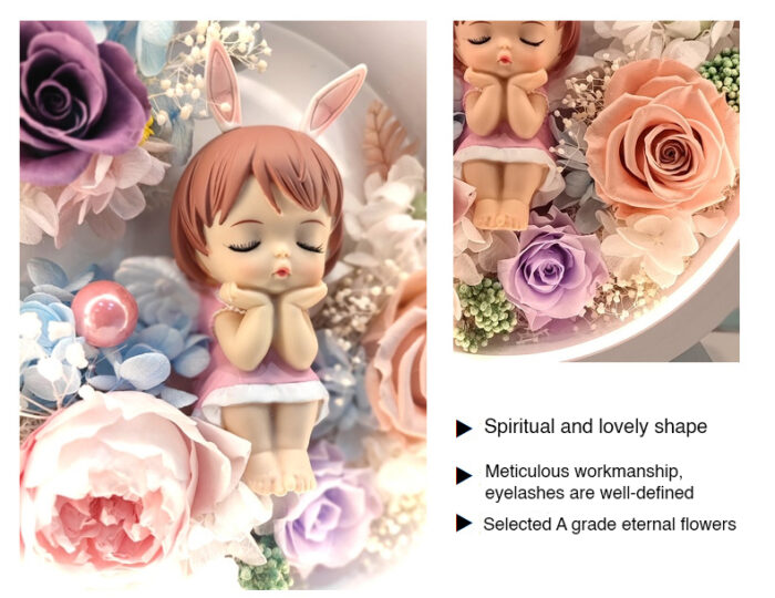 Preserved Flower Bluetooth Speaker Wireless Charging Three-color Table Lamp Birthday Gift Wedding Gift - Image 3