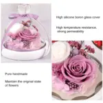 Eternal flower heart glass cover rose Christmas Eve gift Valentine's Day gift - Image 8