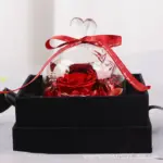 Eternal flower heart glass cover rose Christmas Eve gift Valentine's Day gift - Image 5
