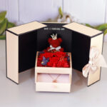 Eternal flower rose moss bear angel double open surprise jewelry box