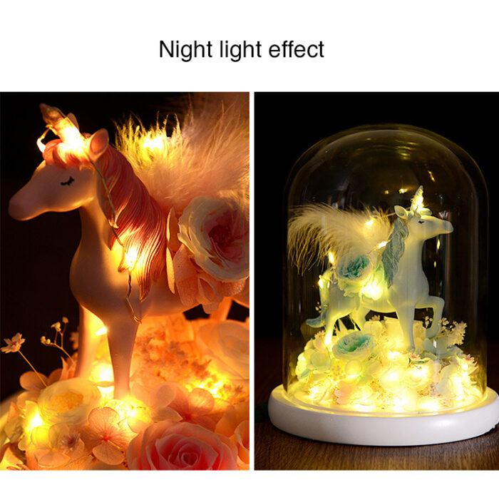 Eternal flower unicorn glass cover Valentine’s Day Christmas gift - Image 2