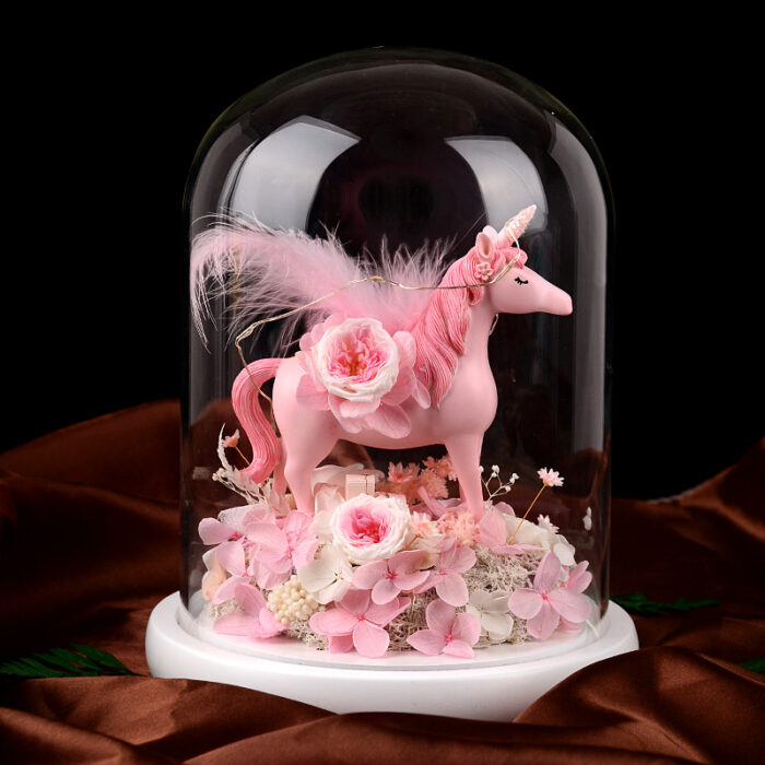 Eternal flower unicorn glass cover Valentine’s Day Christmas gift - Image 1