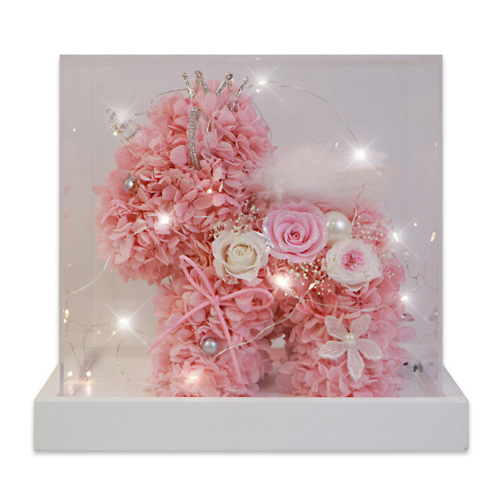 Eternal flowers unicorn acrylic gift box birthday gift with ribbon light string - Image 1