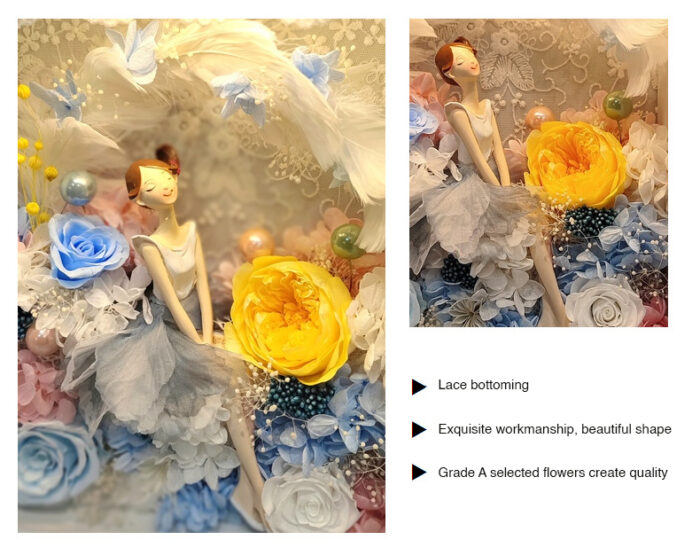 Preserved Flower Photo Frame Table Lamp Night Light - Image 7