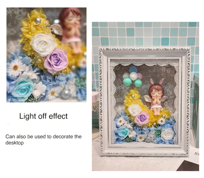 Preserved Flower Photo Frame Table Lamp Night Light - Image 8