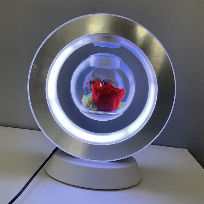 Remote control color light bluetooth speaker magnetic levitation eternal flower lamp Christmas small bouquet Valentine's Day gift - Image 10