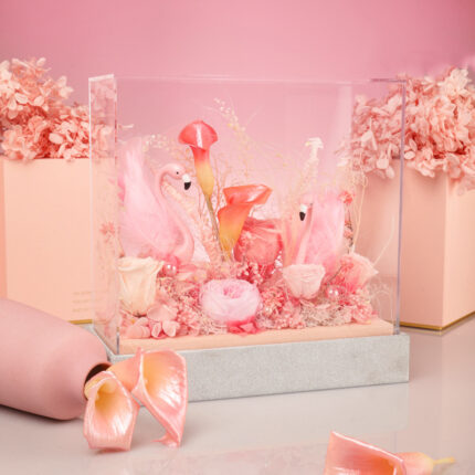 Eternal flower finished product acrylic shell rose swan lake birthday gift teacher’s day gift